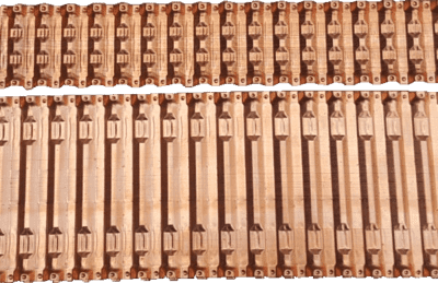 Pressed copper film fins for a 2 inch core vs a 4 inch core.