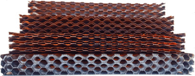 Cut sample of honeycomb radiator core. (Fig. C)