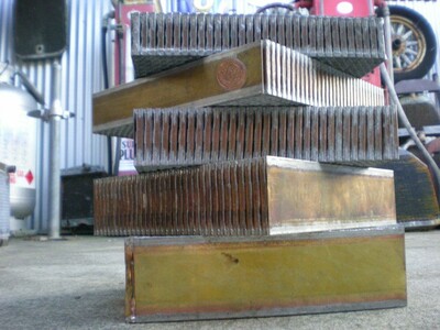 The 5 initial VHRC core thicknesses: >- 2, 2.25, 2.5, 3 and 3.5 inches. Photo taken before we released our next model: >- 4 inches!